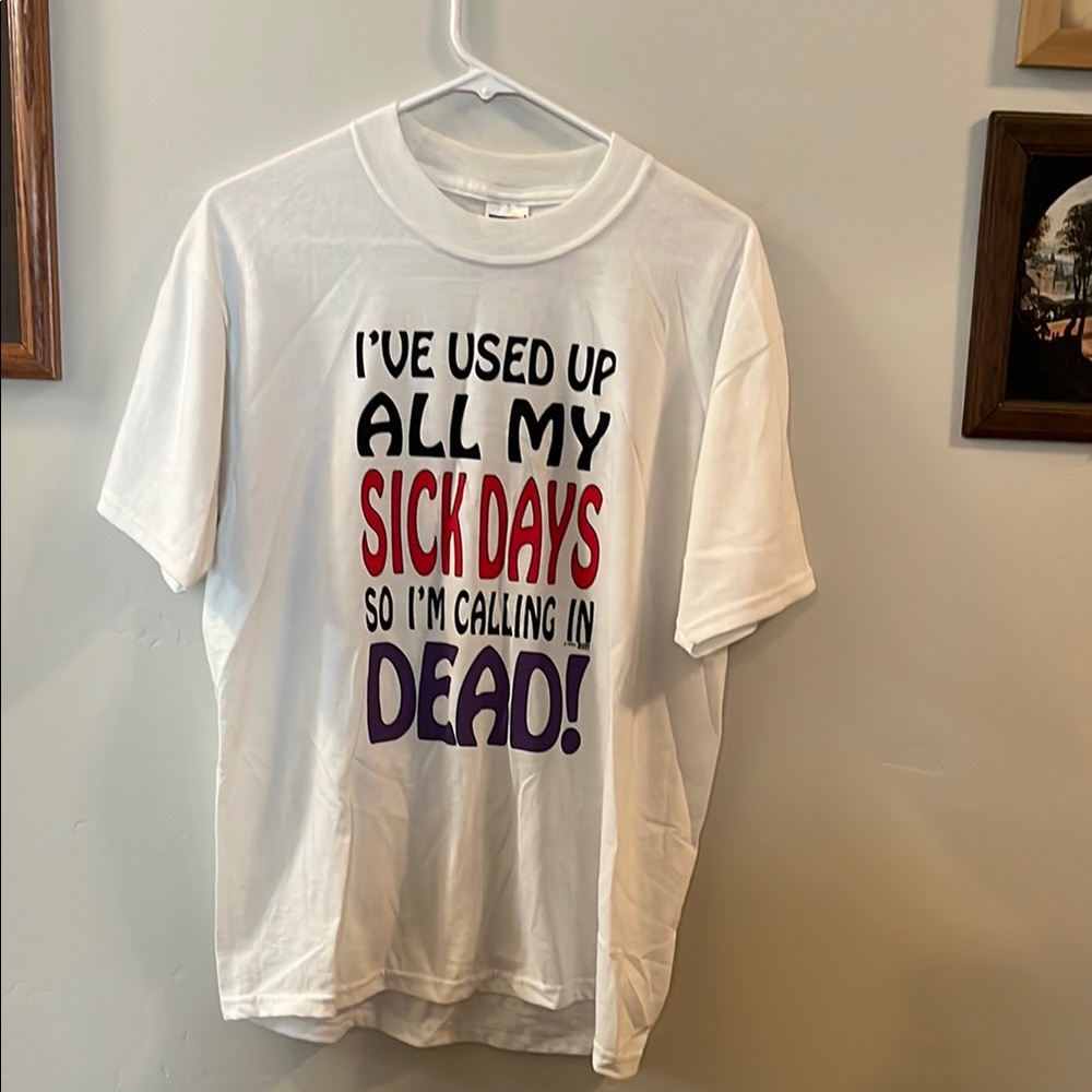 Jerzees Red and White Short Sleeve Tee with Bold Graphic